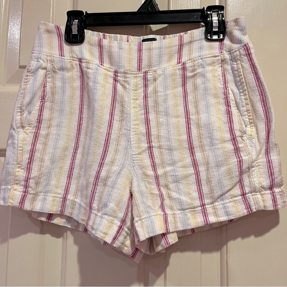Gap Linen Blend Stripe Shorts Size XS Pockets